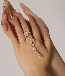voordelige -Verstelbare ring Bruiloft Retro Zilver Goud Strass Vleugels Kostbaar Luxe 1 stuk