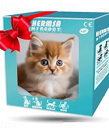 abordables -Gato robot realista, mi gatito robot interactivo, juguete que camina, ladra y mueve la cola, gato de peluche para niños. &Juguete robótico realista para gatos para adultos que actúa como un gato real.