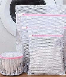 preiswerte -4 Stück robuste Wäschenetzbeutel mit Reißverschluss, schützende Wäschebeutel für Feinwäsche, Unterwäsche, Kleidung, kompatibel mit Waschmaschinen