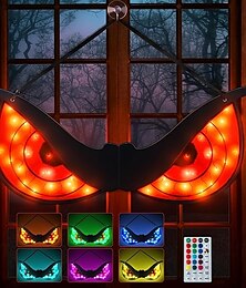 economico -Decorazioni di Halloween con luci a forma di occhi spettrali, grandi luci per finestre in legno di Halloween da 20 pollici con 7 modalità colore e funzionamento tramite USB/batteria per casa, parete, finestra, alberi, decorazioni di Halloween