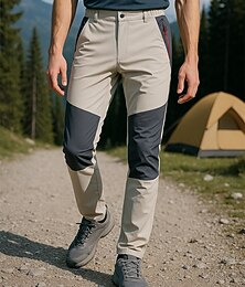 abordables -Homme Pantalons de randonnée bas de survêtement Patchwork Été Extérieur Coupe régulière Imperméable Coupe-vent Séchage Rapide Léger Pantalons Taille Élastique Vert Véronèse Kaki Camping / Randonnée