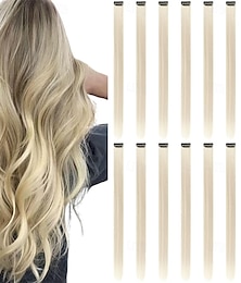 ieftine -extensii de păr colorate cu clips în 12 bucăți blonde