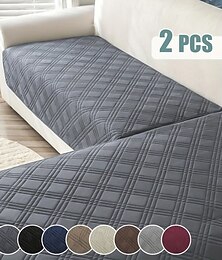 economico -Copridivano moderno geometrico a forma di L, 2 pezzi, in blu e bianco, resistenti, adatti agli animali domestici, con design trapuntato, lavabili in lavatrice, adatti a divani componibili, copridivano