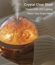 cheap -1pc 270ml Whimsical Spherical Air Humidifier with LED Night Light Color-Changing Flowers & Fragrance Diffuser  Silent Operation USB Rechargeable Perfect for Home Bedroom Office and Relaxation