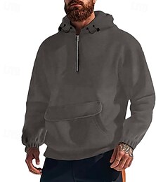 economico -Per uomo Felpa con cappuccio Tattico Nero Bianco Viola Verde Grigio chiaro Con Cappuccio Semplice Tasca Frontale Sport & Outdoor Casuale Quotidiano Streetwear Cool Abbigliamento Sportivo Autunno