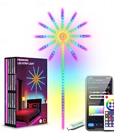 זול -אורות זיקוקים חכמים LED מופעלים באמצעות USB לקישוט חדר אורות זיקוקים משתנים צבעים לחדר שינה עם אפקט התפרצות שלט רחוק עם אפליקציה עבור הלוואין