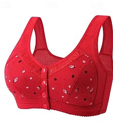 voordelige -Dames Kanten lingerie Beha RacerbackNightwearKatoen POLY Grafisch Zwart Blozend Roze Wijn Rood blauw Lente zomer