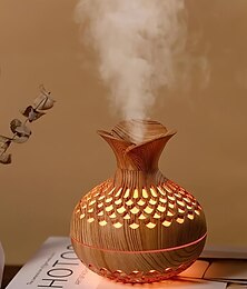 Недорогие -Увлажнитель воздуха с текстурой под дерево - мини-увлажнитель воздуха в форме цветка с функцией создания прохладного тумана для спальни/рабочего стола/автомобиля/офиса, 2 режима тумана, автоматическое