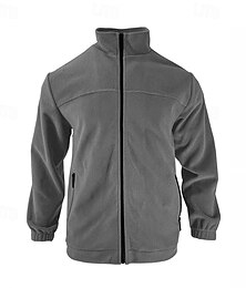 abordables -Hombre Sudadera con cremallera Sudadera con capucha de lana Negro Blanco Marrón Gris Cuello Mao Plano Cremallera Bolsillo delantero Deporte Casual Diario Ropa de calle Fresco Ropa deportiva Otoño