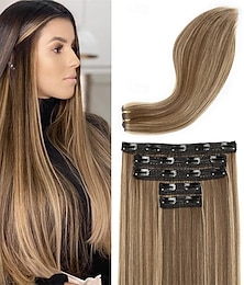 economico -Extension per capelli con clip, extension per capelli spesse, lunghe, con trama in pizzo, leggere, sintetiche per donne (24 pollici - 240 grammi)