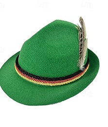 halpa -Miesten Lierihattu Oktoberfest-hattu Ruskea Apila Modaali Feather Muoti Vapaa-aika Katu Päivittäin Väripalikka Aurinkovoide Hengittävä