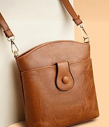 preiswerte -Umhängetasche aus Kunstleder für Damen mit mehreren Fächern – lässige Vintage-Schultertasche für den täglichen Weg zur Arbeit, zum Einkaufen und auf Reisen