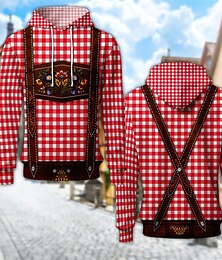 preiswerte -Bayerisch München Deutsch Bischofsärmel Kapuzensweatshirt Pullover Lederhosen-Print Dirndl-Print Grafik für Paar Herren Damen Erwachsene 3D-Druck  für Karneval Oktoberfestbier Party Alltagstauglich