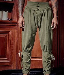 preiswerte -Retro Vintage Mittelalterlich Renaissance Piratenhose Pirat Ritter Wikinger Einfarbig Herren Seeräuber Fantasie Halloween Karneval Maskerade Karneval Leistung Bühne Erwachsene Hose Ganzjahres