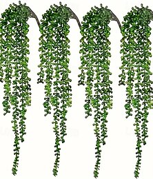 halpa -4 kpl realistisia keinotekoisia mehikasveja, kestäviä muovisia viherkasveja sisä- ja ulkokoristeeseen, täydellinen kotiin, toimistoon, puutarhakoristeisiin, monipuolisiksi tekokasvien aksenteiksi
