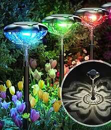 ieftine -1 buc lumini solare trifoi pentru lumini de alee exterioare, lumini solare de grădină cu trifoi, lumini solare de alee exterioare cu 3 moduri, întreținerea iluminatului peisagistic decorativ pentru