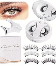 abordables -Pestañas magnéticas suaves, kit todo en uno reutilizable con aplicador, aspecto natural, pestañas de gato ligeras, pelo esponjoso, pestañas postizas suaves para uso diario, herramientas de maquillaje.