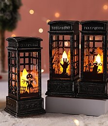 billige -1 stk halloween telefonkiosk elektronisk stearinlys heks gresskar spøkelse hånd innendørs restaurant soverom fest festival atmosfære dekorativt lys varmt lys