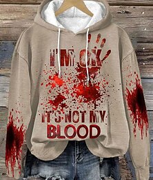 economico -Per donna Felpa con cappuccio Grafico Astratto Moda Casual Stampa Manica Lunga Con Cappuccio Top Regolari Streetwear Abbigliamento Quotidiano Casuale Coulisse Stampato Nero Bianco Rosa Blu Cachi