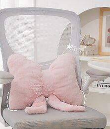 baratos -Almofada decorativa com laço rosa, linda almofada decorativa para sofá, cama ou cadeira de escritório, macia &almofada de apoio lombar confortável para decoração de quarto ou sala de estar