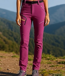 abordables -Mujer Pantalones para senderismo Pantalones de lluvia para senderismo Pantalones impermeables Al aire libre Ajuste regular Impermeable Resistente al Viento Prendas de abajo Bolsillo Negro Verde