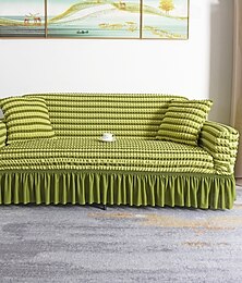 billiga -Elegant stretchigt sofföverdrag med 3D-bubbelgitter, loveseat-överdrag, spandex, elastiskt sofföverdrag med kjol