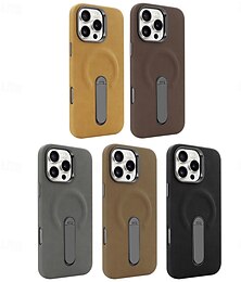 economico -telefono Custodia Per iPhone 16 iPhone 16 Pro iPhone 16 Pro Max iPhone 15 iPhone 15 Pro Max Copertura Posteriore con Supporto Magnetico Resistente agli urti Retrò TPU Pelle PU