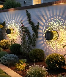 economico -1/2 pezzi di luce solare da recinzione impermeabile IP65, illuminazione da parete per esterni a LED, illuminazione da giardino con design apribile