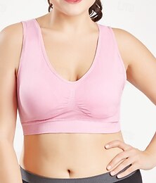 お買い得  -女性用 ヨガブラ スポーツブラ 下着 ライトウェア 高通気性 ワイヤーレス パッド入り 単色/無地 スポーツ アクティブウェア ライトブルー ディープパープル ピラティス ランニング ヨガ