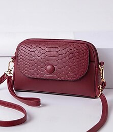 abordables -Sac bandoulière en similicuir pour femme avec rabat effet croco – élégant petit sac à bandoulière pour un usage quotidien, les voyages et le travail