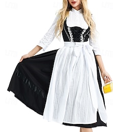 economico -Oktoberfest Vestito Dirndl Camicetta tradizionale bavarese Cameriera Bavarese Tedesco Monaco di Baviera Prati Per donna Carnevale Feste Festa della birra Panno in stile tradizionale