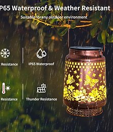 ieftine -1 buc felinar metalic cu proiecție solară, impermeabil, pentru exterior, cu fluture colibri, curte, grădină, alee, gazon, terasă, atmosferă, lumină decorativă