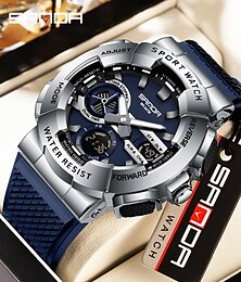 abordables -Reloj digital de lujo para hombre, marca Sanda, resistente al agua, estilo militar, deportivo, con doble pantalla, 3365