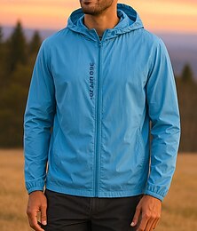 voordelige -Voor heren Windjack Softshell jas Wandeljack Buiten Zonbescherming Lichtgewicht Ademend Wandeloutfits Wandelkleding Zomer Lente Jack Kamperen / wandelen / grotten verkennen Hardlopen Effen Kleur