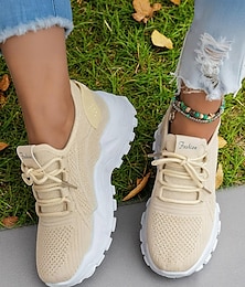 preiswerte -Damen-Flyknit-Sportschuhe – leichte Schnürschuhe zum Spazierengehen, fürs Fitnessstudio und für Freizeitausflüge