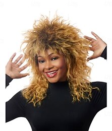 economico -parrucca da regina del rock di Tina – capelli da rock star per Halloween, cosplay, feste in maschera, giochi di ruolo e spettacoli teatrali