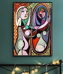billiga -Pablo Picasso Berömd målning Flicka framför spegeln Canvastavla Dekorativ tavla för hemväggdekor