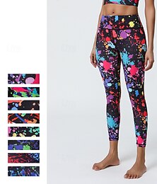 halpa -Naisten Caprileggingsit Jooga leggingsit Vatsatuki Korka vyötärö Kuntosali Urheilu Pilates Alaosat Pinkki Vaalean vihreä Punainen Syksy Urheilu Urheiluvaatteet Tiukka istuvuus