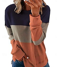 economico -Per donna Blusa Grafico Geometrico Tropicale Elegante Casual Manica Lunga Girocollo Top Regolari Quotidiano Stampato Nero Rosa Blu Arancione Verde Estate Primavera Autunno
