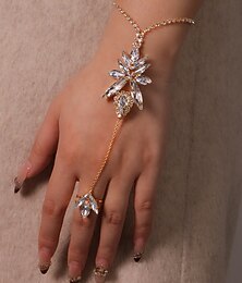 levne -Dámské Náramky Retro styl List Kapka Drahocenný Vinobraní Módní Luxus Umělé diamanty Náramek šperky Zlatá Pro Párty ulice Dar Zásnuby