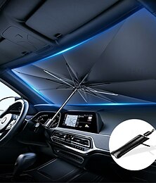 お買い得  -紫外線防止フロントガラスサンシェード、車のフロントウィンドウ傘、サンブロッカー、断熱シェード、折りたたみ式サンバイザー、夏用駐車場、車内保護