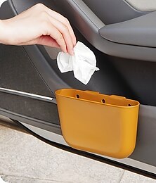 billige -1 stk. mini søppelbøtte til oppheng i bildøren – slitesterk plast, plassbesparende design for enkel tilgang, ideell for oppbevaring i bilen og organisering av biltilbehør