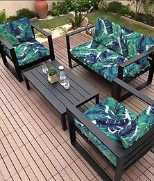 abordables -Housse de coussin de siège d'extérieur pour patio, housses en microfibre teintées en fil floral