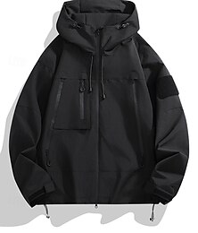 abordables -Mujer Chaqueta con capucha Mantiene abrigado Cómodo Cremallera Bolsillo Moda Plano Exterior Calle Ropa Cotidiana Cremallera Regular Con Capucha Ajuste regular Manga Larga Ropa de calle Negro Blanco