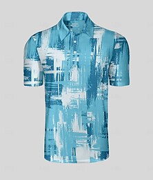 abordables -Homme T-shirt POLO Bleu Manche Courte Top Tenue de golf Vêtements Tenues Porter des vêtements