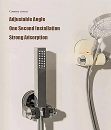 economico -Supporto per doccia con ventosa integrata, supporto per doccia portatile regolabile, montaggio a parete, senza foratura, staffa girevole, supporto per soffione doccia da bagno, uso domestico,