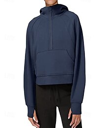 olcso -Női Pulóver Hoodie pulóver Sima Utcai sikk Alkalmi Hosszú ujj Kapucni Normál felsők Utca Szabadság Cipzár Világos rózsaszín Fekete Arcpír rózsaszín Rubin Sötétkék Tél