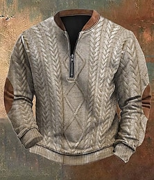economico -Per uomo Maglia Felpa con zip corta Blu Cachi Mezza zip Blocco di colori Stampa Sport & Outdoor Quotidiano Ferie Poliestere Streetwear Essenziale Casual Primavera Autunno Abbigliamento Felpe con