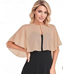 baratos -Solf chiffon xale envolve para vestido de noite ombro casamento capa encolher de ombros bolero flapper cover up formal elegante