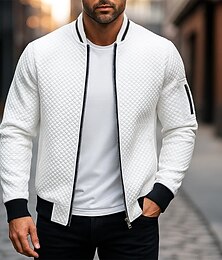 economico -Per uomo Maglia Felpa con zip intera Rosso bordeaux Nero Bianco Blu marino Grigio chiaro Con Cappuccio Semplice Testurizzato Sport & Outdoor Casuale Quotidiano Streetwear Cool Abbigliamento Sportivo